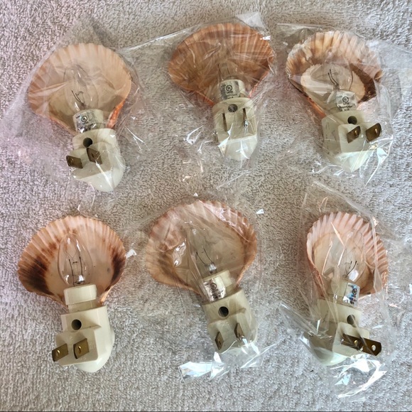 New! Orange Pectin Scallop seashell NIGHT LIGHT - Picture 4 of 5